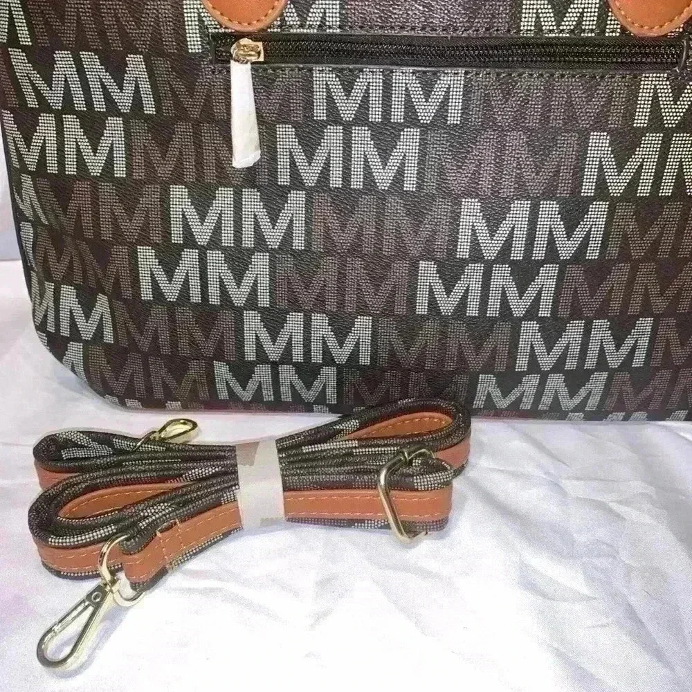 Mia K Farrow Tote Handbag Faux Leather Top Handle Shoulder Strap - Picture 4 of 13